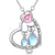 Cat Necklace 925 Silver Cat Birthstone Necklace Cat Jewelry Gift for Women Cat Lover