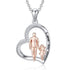 925 Sterling Silver Father Daughter Heart Pendant Necklace from Dad I Love You Forever Jewelry