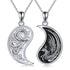 Dragon and Phoenix Yin Yang Pendant Necklaces for Couples Sterling Silver Yin Yang Necklace for Women Men Boyfriend Girlfriend